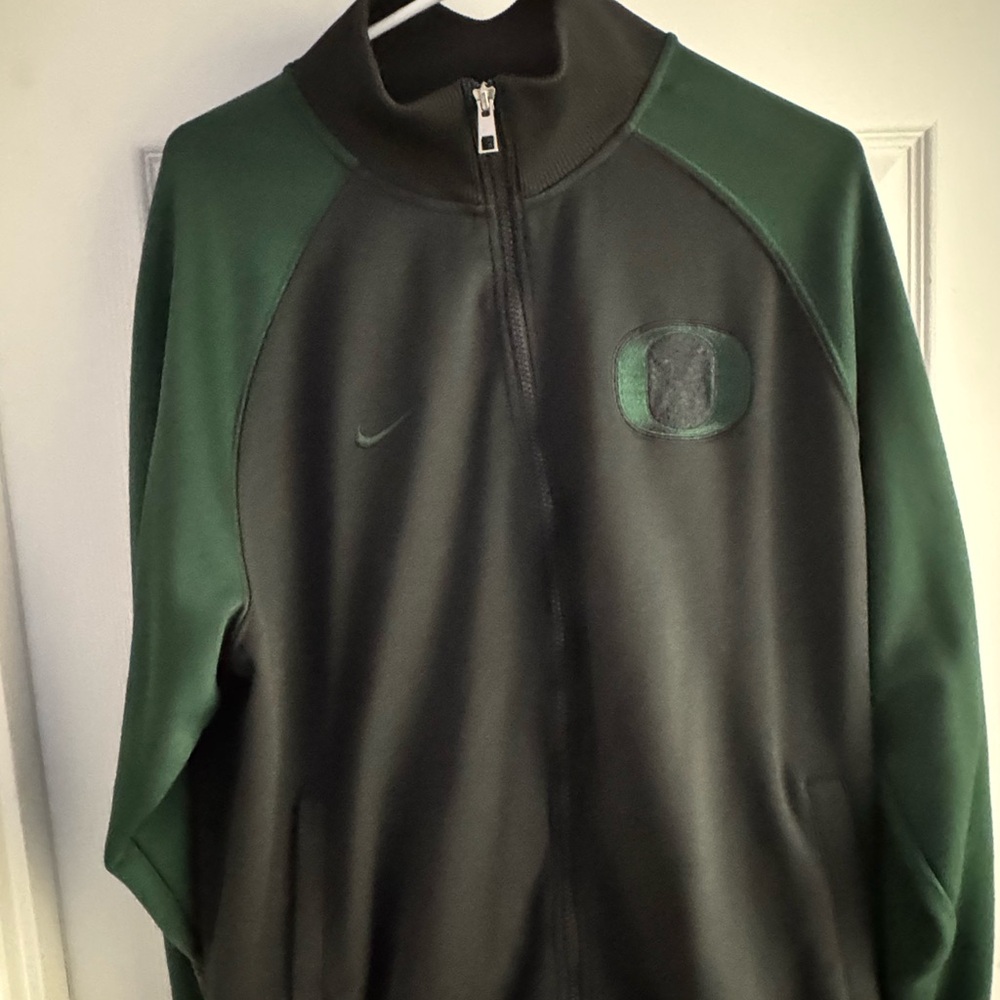Ducks Nike Green and Black Zip-Up Sweatshirt
